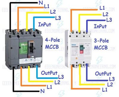 How To Wire Mccb Circuit Breakers â 3 Pole And 4 Pole